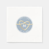 Serviette En Papier Mariage moderne Dusty Blue Monogram Napkins (Devant)