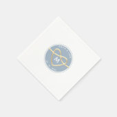 Serviette En Papier Mariage moderne Dusty Blue Monogram Napkins (Coin)