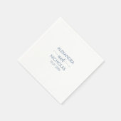 Serviette En Papier Mariage moderne Dusty Blue Script (Coin)