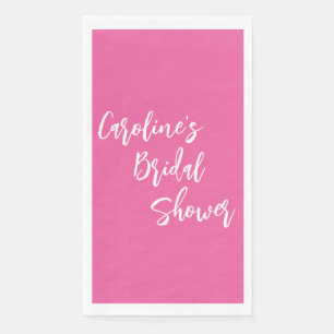 Serviette En Papier Mariage Moderne Écriture Personnalisée Rose Chaud