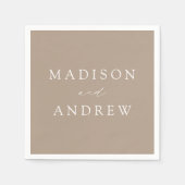 Serviette En Papier Mariage moderne élégant (Devant)