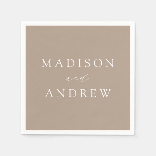 Serviette En Papier Mariage moderne élégant (Devant)