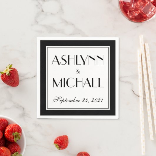 Serviette En Papier Mariage moderne élégant (En situation)