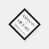 Serviette En Papier Mariage moderne élégant (Coin)