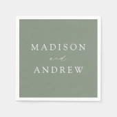 Serviette En Papier Mariage moderne élégant (Devant)