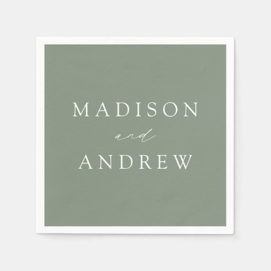 Serviette En Papier Mariage moderne élégant (Devant)