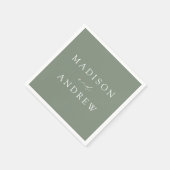 Serviette En Papier Mariage moderne élégant (Coin)