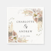 Serviette En Papier Mariage Moderne Élégant Boho (Devant)