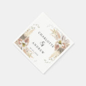 Serviette En Papier Mariage Moderne Élégant Boho (Coin)