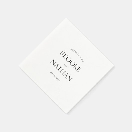 Serviette En Papier Mariage moderne élégant encourage à aimer (Coin)