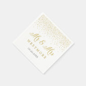Serviette En Papier Mariage moderne Elegant Gold Confetti (Coin)