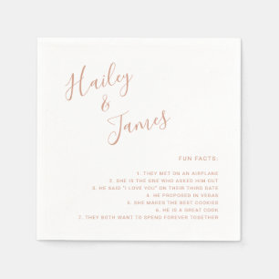 Serviette En Papier Mariage Moderne Élégant Rose Gold