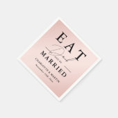 Serviette En Papier Mariage moderne élégant rose vif (Coin)