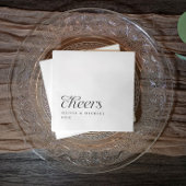 Serviette En Papier Mariage moderne élégant simple noir & blanc