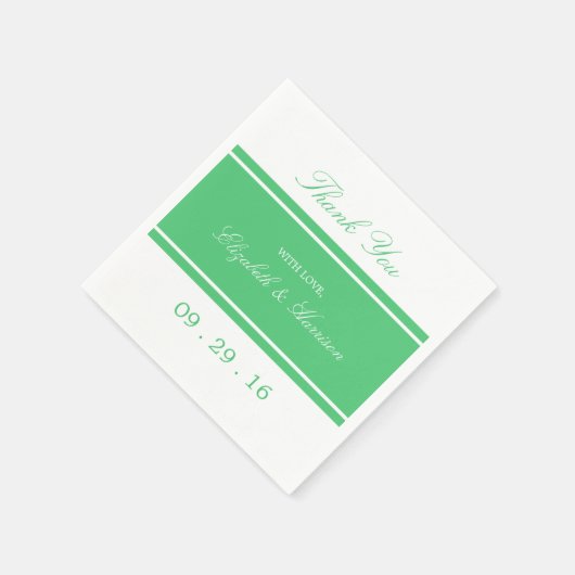 Serviette En Papier Mariage moderne Emerald Green (Coin)