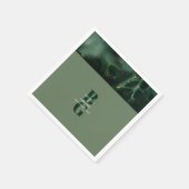 Serviette En Papier Mariage moderne en marbre vert (Coin)