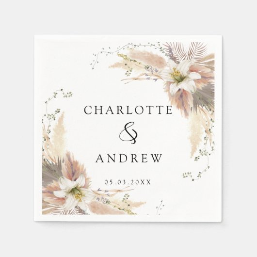 Serviette En Papier Mariage moderne et élégant (Devant)