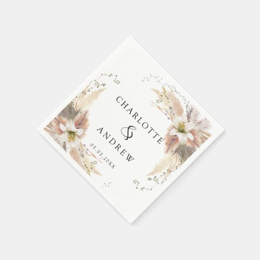 Serviette En Papier Mariage moderne et élégant (Coin)