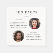 Serviette En Papier Mariage moderne Fun Facts Napkin avec photos (Devant)