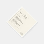 Serviette En Papier Mariage Moderne Grace Ivory (Coin)
