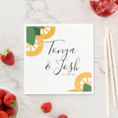 Serviette En Papier Mariage moderne Gras Citron Citrus Citrus (En situation)