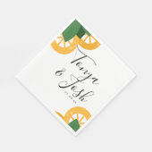 Serviette En Papier Mariage moderne Gras Citron Citrus Citrus (Coin)