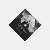 Serviette En Papier Mariage moderne Halloween personnalisé sur mesure (Coin)