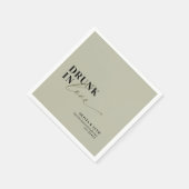 Serviette En Papier Mariage moderne ivre dans l'amour Vert Sage (Coin)