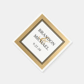 Serviette En Papier MARIAGE moderne LGBTQ Gold Napkins (Coin)