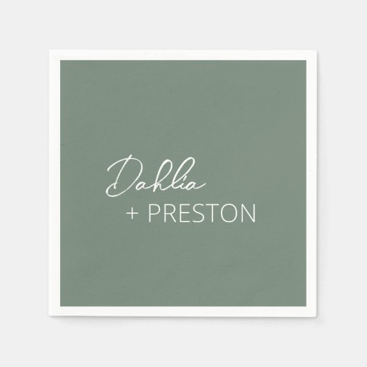 Serviette En Papier Mariage moderne minimaliste (Devant)