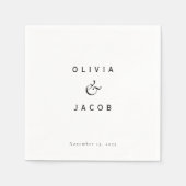 Serviette En Papier Mariage moderne minimaliste (Devant)