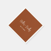 Serviette En Papier Mariage moderne minimaliste en terre cuite (Coin)