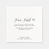 Serviette En Papier Mariage Moderne Minimaliste Noir et Blanc (Devant)