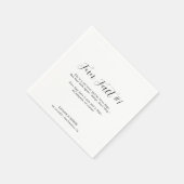 Serviette En Papier Mariage Moderne Minimaliste Noir et Blanc (Coin)