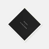 Serviette En Papier Mariage moderne noir (Coin)