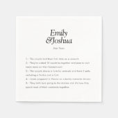 Serviette En Papier Mariage moderne noir & blanc faits amusants (Devant)