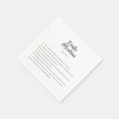 Serviette En Papier Mariage moderne noir & blanc faits amusants (Coin)