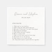 Serviette En Papier Mariage moderne noir et blanc propre (Devant)