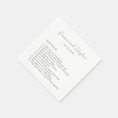 Serviette En Papier Mariage moderne noir et blanc propre (Coin)