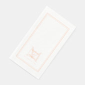 Serviette En Papier Mariage moderne Noms Monogrammes Date Poeach Dîner (Coin)