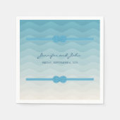 Serviette En Papier Mariage moderne Ombre blue Waves (Devant)
