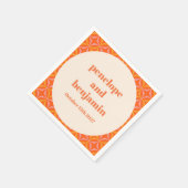 Serviette En Papier Mariage moderne orange du milieu du siècle (Coin)