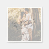 Serviette En Papier Mariage Moderne Photo Note d'Amour Écriture Rustiq (Devant)