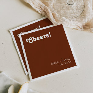 Serviette En Papier Mariage moderne rétro