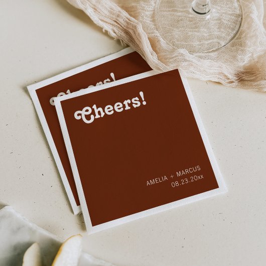 Serviette En Papier Mariage moderne rétro