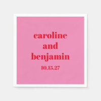 Mariage moderne rose gras personnalisé