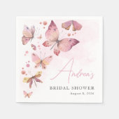 Serviette En Papier Mariage Moderne Rose Il Me Donne Des Papillons Dan (Devant)