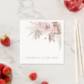 Serviette En Papier Mariage moderne rose pâle (En situation)