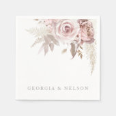 Serviette En Papier Mariage moderne rose pâle (Devant)