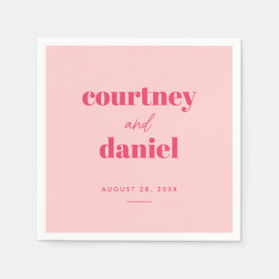 Serviette En Papier Mariage moderne rose tendance